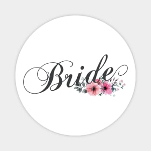 Simple and Elegant Bride Floral Calligraphy Magnet